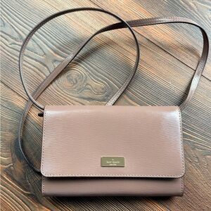 kate spade Blush Pink Leather Crossbody with Gold Plaque